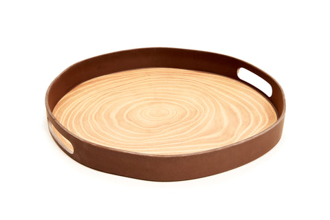 Image of Bark Bamboo Round Serving Tray