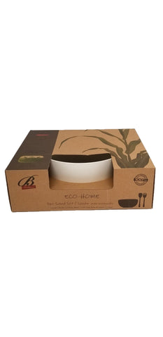 Image of Eco-Home PLA 3-Piece Salad Bowl and Server Set, Yellow