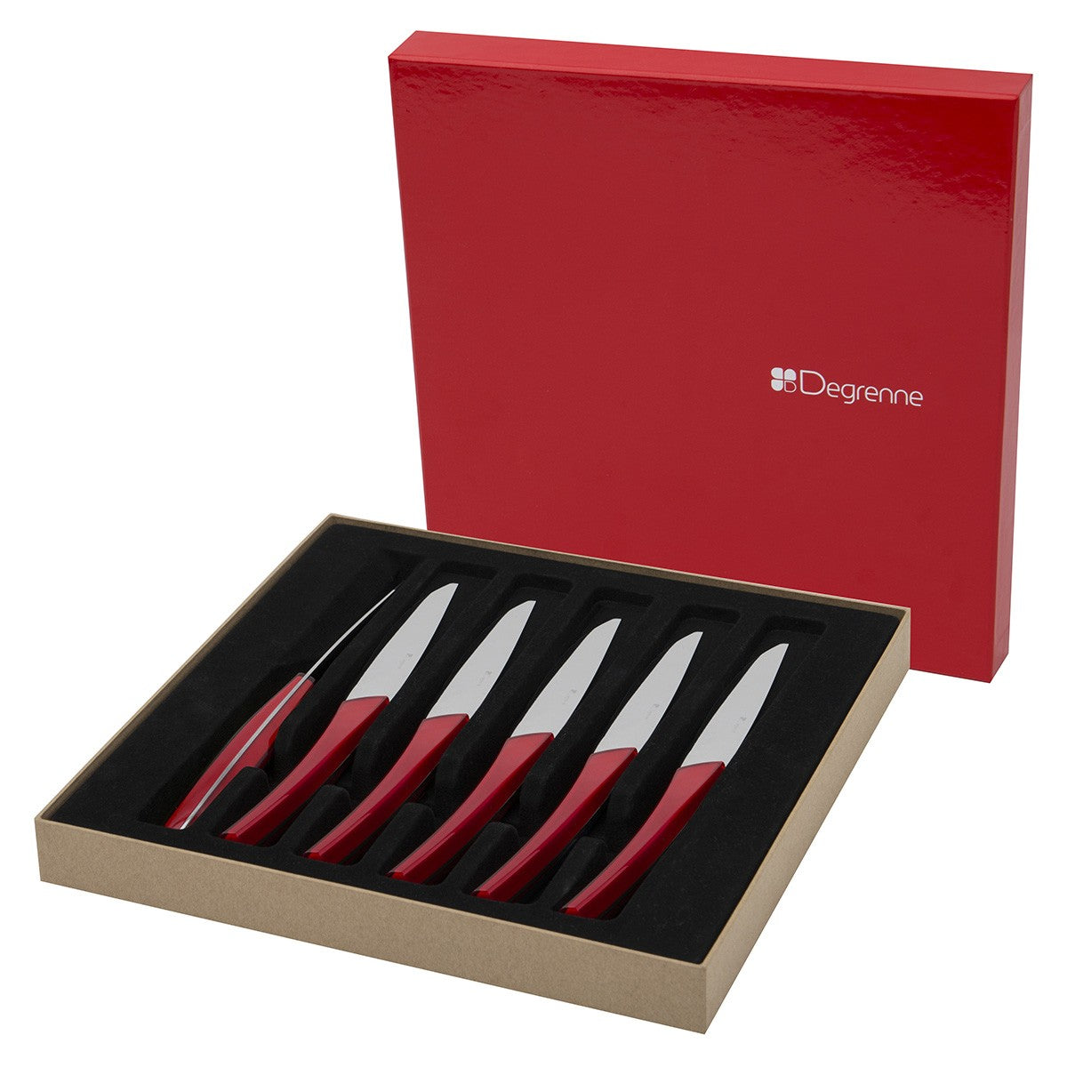 Guy Degrenne - Quartz Steak Knives Set of 6, Red