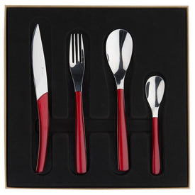 Guy Degrenne - Quartz Flatware 24 piece Set Service for 6, Red