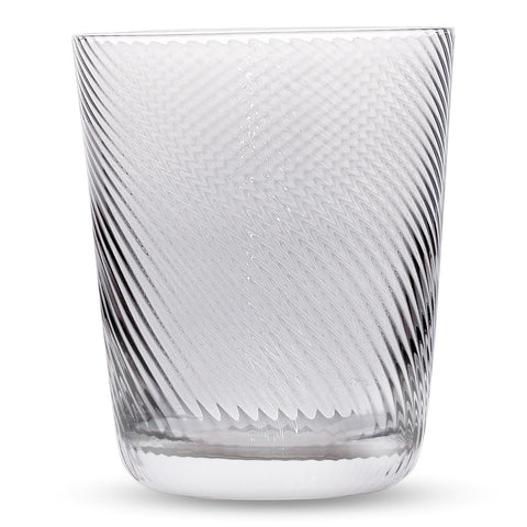 Image of Retro Clear Textured Old Fashioned Drinking Glasses 12.5 Ounces, Set of 4