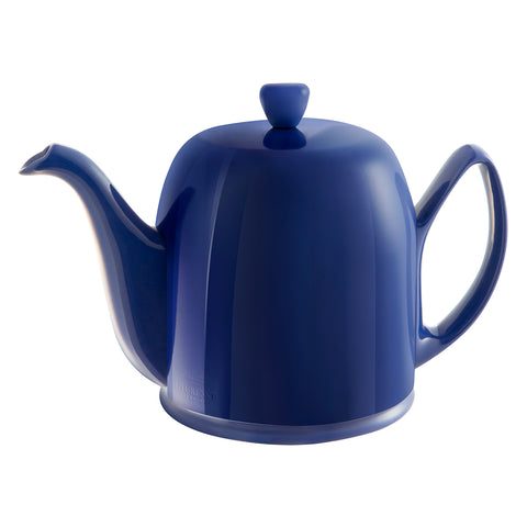 Image of Guy Degrenne Salam Monochrome Blue 6 Cup Insulated Teapot, 36 Ounces