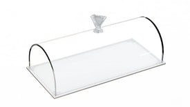 Rectangular Acrylic Tray and Cake Dome, 11 Inches Long
