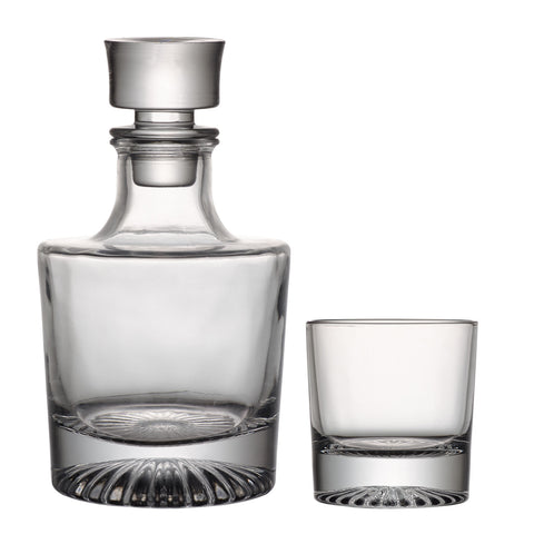 Image of Globe On The Rocks Pyramide Mountain Whiskey Glasses and Decanter Set