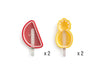 Lékué - Watermelon and Pineapple Shape Silicone Ice Cream Pop Molds, Set of 4