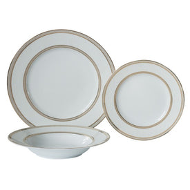 Brilliant - Floral Lace Gold 18 Piece Dinnerware Set, Service for 6