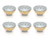 Paisley Soleil Colored Porcelain Stamped Bowls, 4 Inches, Set of 6