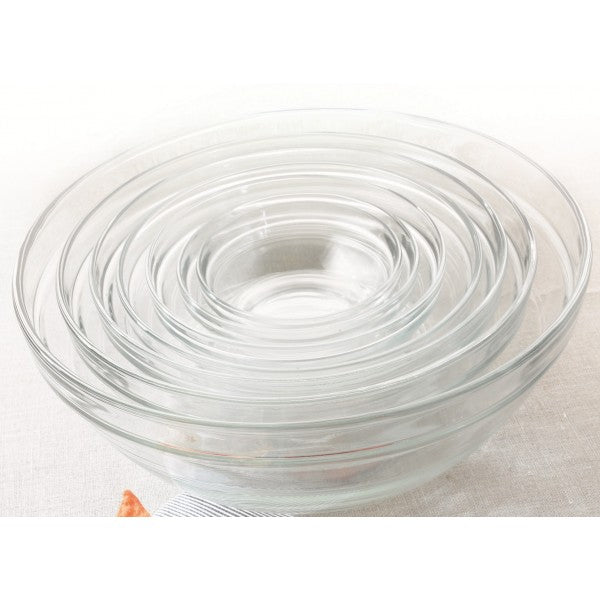Duralex - Lys Stackable Clear Bowls, Set of 10 Different Sizes