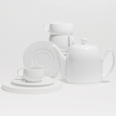 Image of Guy Degrenne Salam Monochrome White 6 Cup Insulated Teapot, 36 Ounces