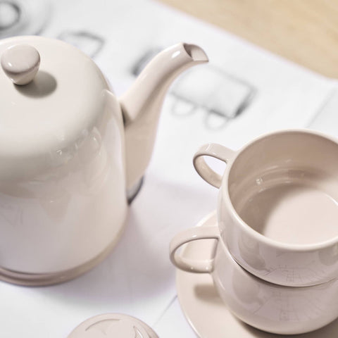 Image of Guy Degrenne Salam Monochrome Rose 6 Cup Insulated Teapot, 36 Ounces