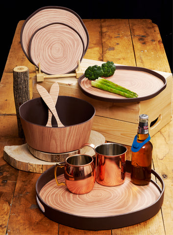 Image of Bark Bamboo Round Serving Tray