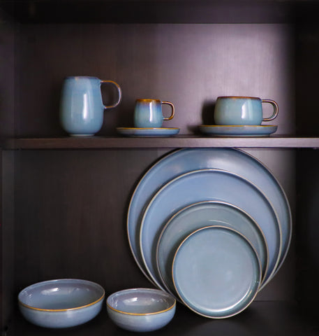 Image of Uno Stoneware Dinnerware Salad Plates 8.6 Inches, Sets of 4 in Assorted Colors