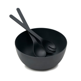 Eco-Home PLA 3-Piece Salad Bowl and Server Set, Black