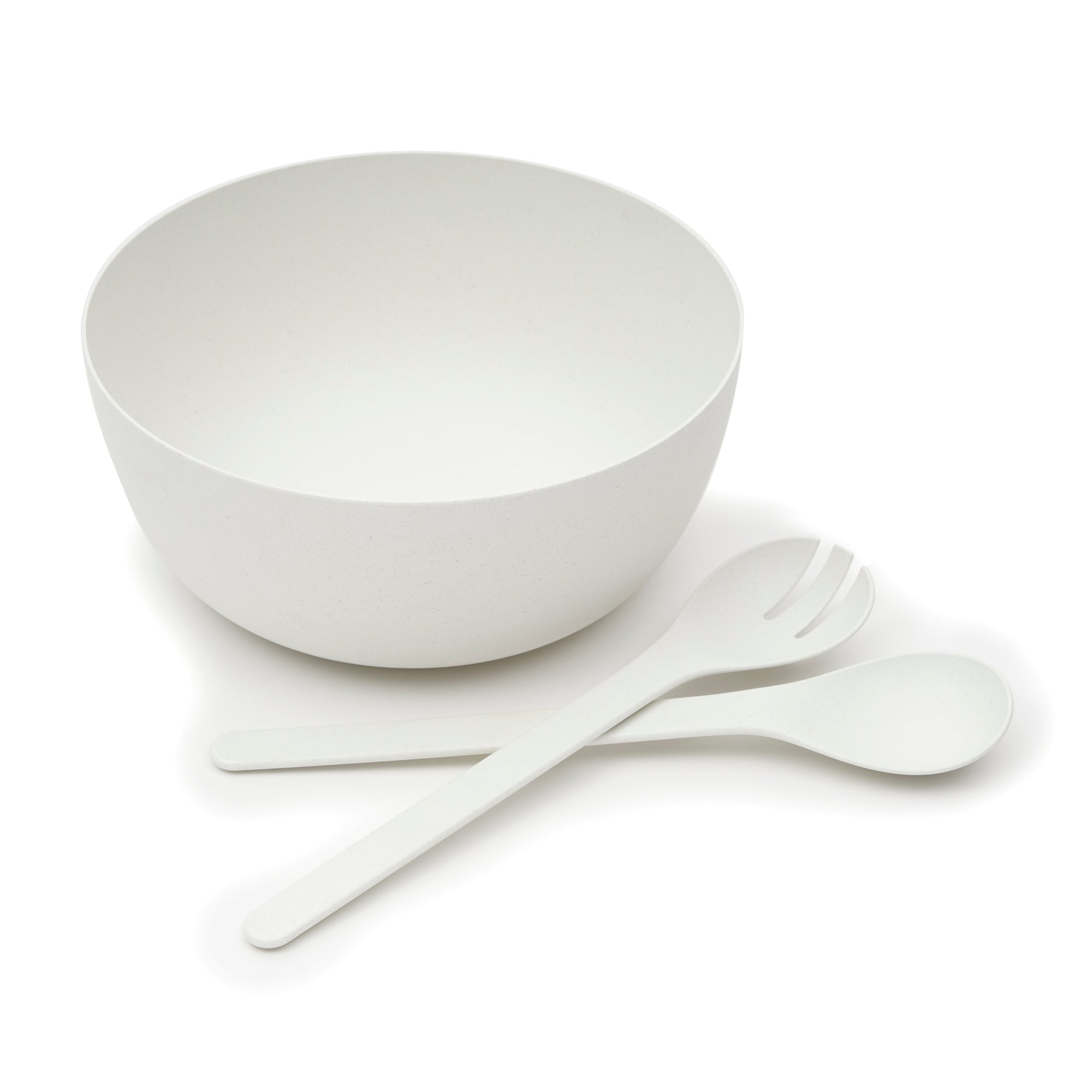 Eco-Home PLA 3-Piece Salad Bowl and Server Set, White