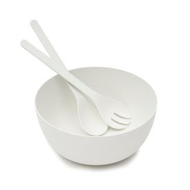 Eco-Home PLA 3-Piece Salad Bowl and Server Set, White