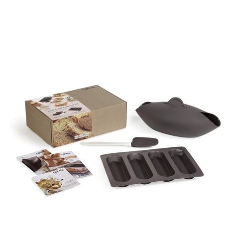 Image of Lekue bread making kit, Includes Perforated Mini Baguette Bread, Spatula and Recipes