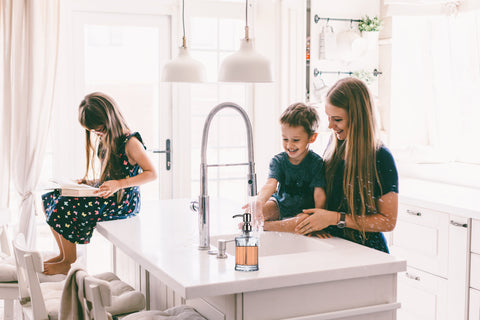 Image of Harmony Linea Glass Hand Soap Dispenser with Pump, Set of 2