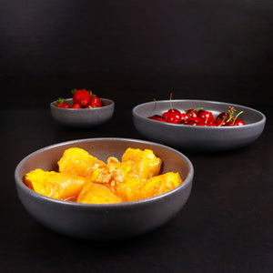 Uno Stoneware Dinnerware Pasta Bowls 8.7 Inches, Sets of 4 in Assorted Colors