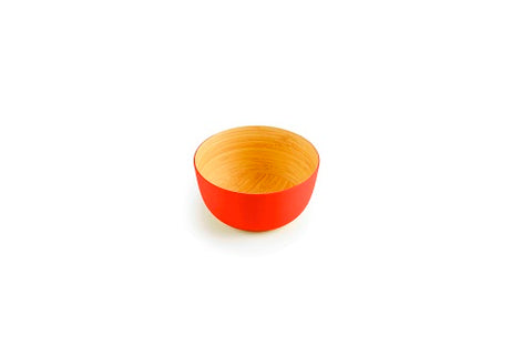 Image of Brilliant - Orange/Papaya Colored Bamboo Bowl 5.5 inches, Set of 4