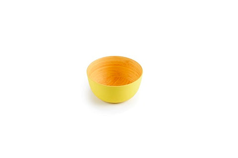 Image of Brilliant - Yellow Colored Bamboo Bowl 5.5 inches, Set of 4