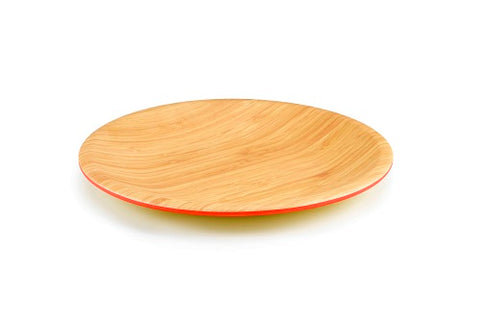 Image of Brilliant - Orange/Papaya Colored Bamboo Dinner Plate 10.5 inches, Set of 4
