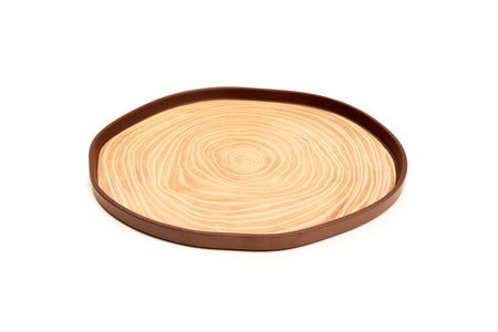 Bark Bamboo Service Plates 12 Inches, Set of 2