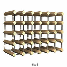 Traditional Assembled 30 Bottle Wine Rack Dark Oak Finish