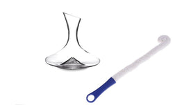 Vinum Wine Carafe 1.55 Liters Lead Free Crystal Red Wine Decanter with Decanter Cleaning Brush