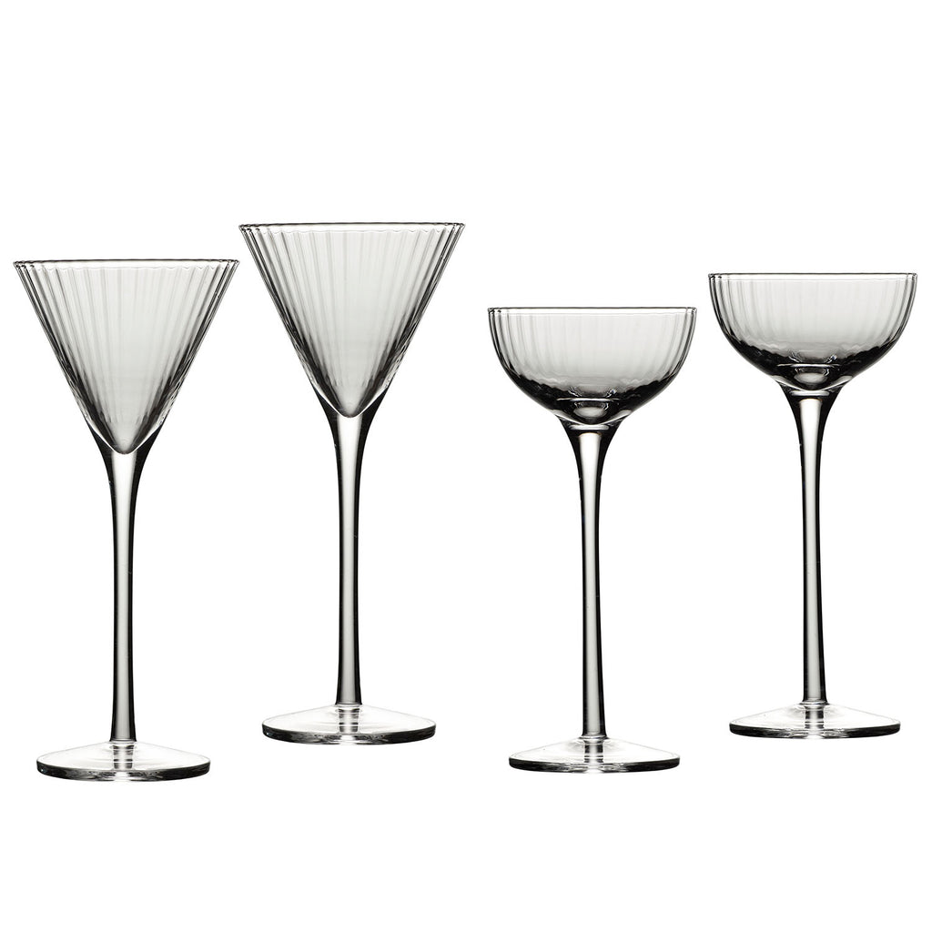 Fine Line Quartz with White Rim Wine Glass Set of 4 | Mariposa