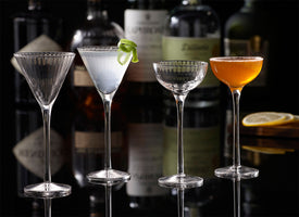 Degustation Tall Stemmed Cordial Glasses 2.5 Ounces, Set of 4 Assorted Shapes