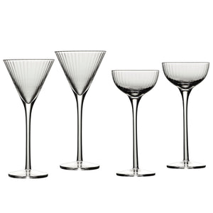 Degustation Tall Stemmed Cordial Glasses 2.5 Ounces, Set of 4 Assorted Shapes