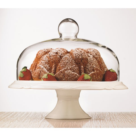 Image of Brilliant - Bianco Pedestal Cake Plate and Dome 30cm