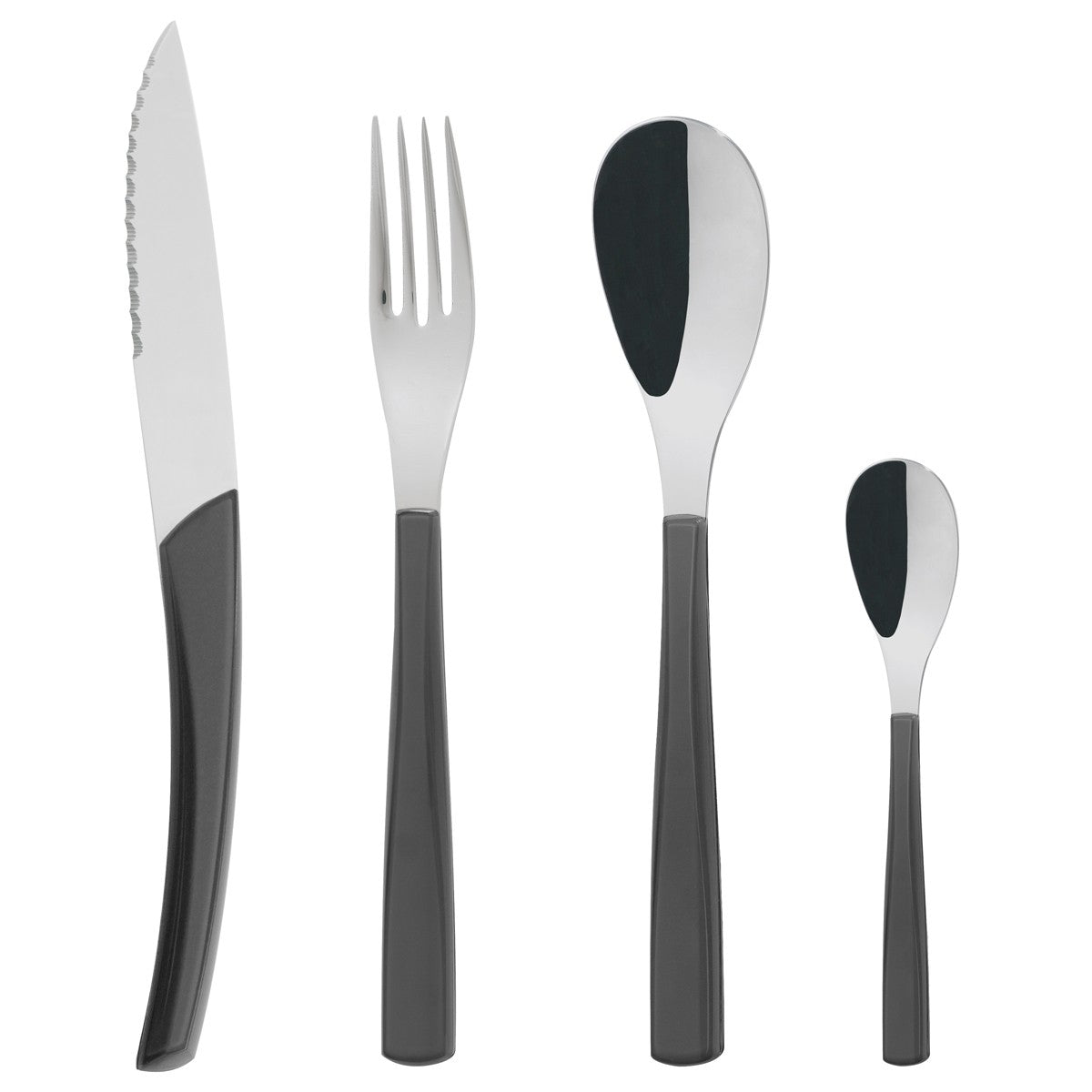 Guy Degrenne - Quartz Flatware 24 piece Set Service for 6, Carbon