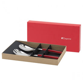 Guy Degrenne - Quartz 2pc Salad Serving Set, Red