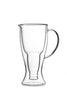 Double Wall Clear Glass Upside Down Beer Bottle Pitcher, 37 Ounces