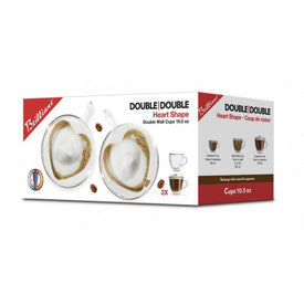 Brilliant - Double Wall Heart Cappuccino Cup Set of 2