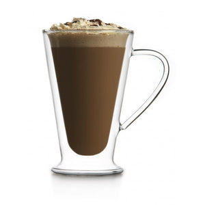 Brilliant - Double Wall Cappuccino/Coffee/Latte Glass Mug 13.5oz. Set of 2