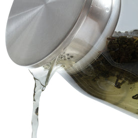 Brilliant - Jasmine Glass Water Jug, Tea Jug with Stainless Steel Filter Lid, 1.2 Liters