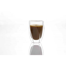 Double Wall Glass Coffee Cups, 10 oz. All Purpose Twist Double Wall Drinking Glasses, Set of 2