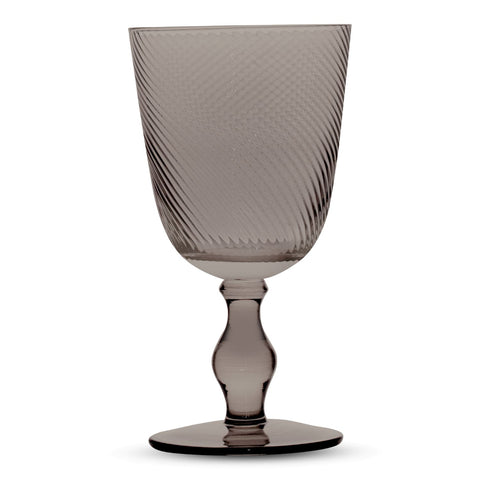 Image of Retro Tinted Textured Footed Goblet Glasses 12 Ounces, Set of 4