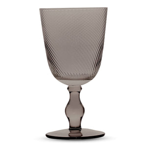 Retro Tinted Textured Footed Goblet Glasses 12 Ounces, Set of 4