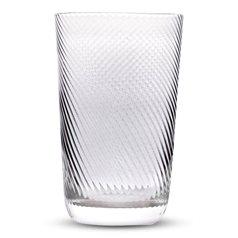Image of Retro Clear Textured Highball Tumbler Glasses 17.5 Ounces, Set of 4