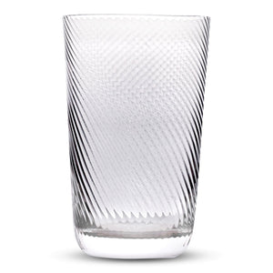 Retro Clear Textured Highball Tumbler Glasses 17.5 Ounces, Set of 4