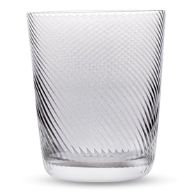 Retro Clear Textured Old Fashioned Drinking Glasses 12.5 Ounces, Set of 4