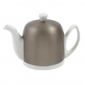 Salam White 4 Cup Teapot with Zinc Cover 23.6oz. By Guy Degrenne