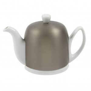Salam White 6 Cup Teapot with Zinc Cover 33.8oz. By Guy Degrenne