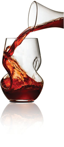Image of Brilliant - Tourbillon Aerating Twisted Stemless Wine Glasses, 8.oz. Set of 2