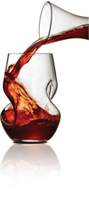 Brilliant - Tourbillon Aerating Twisted Stemless Wine Glasses, 8.oz. Set of 2