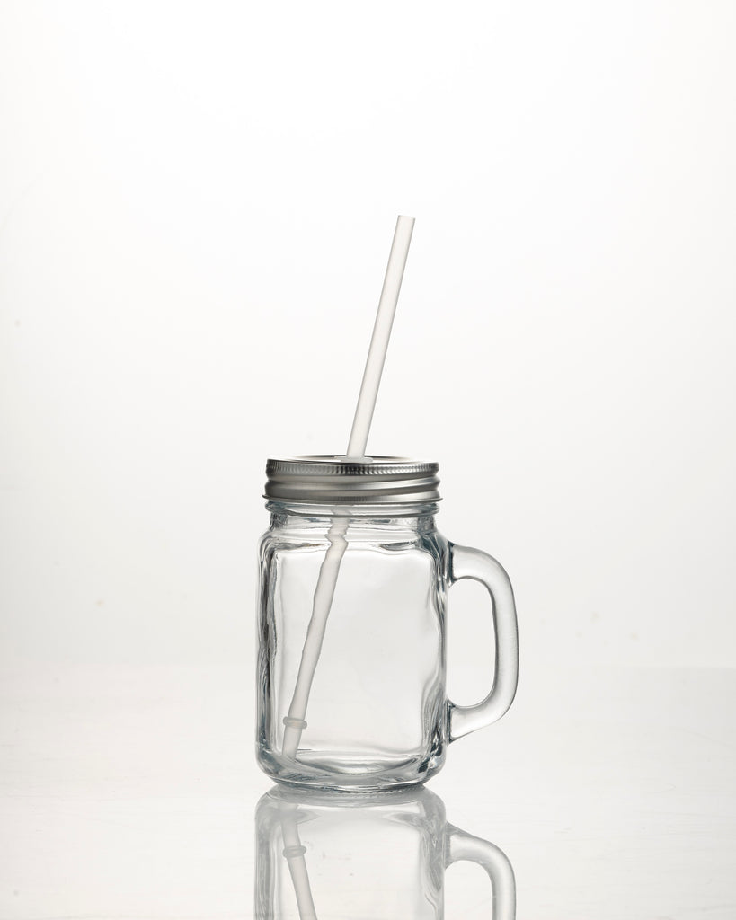 Party Juice Mason Jar l Cocktail Frosted Jar l Mason Jar with Straw and Lid