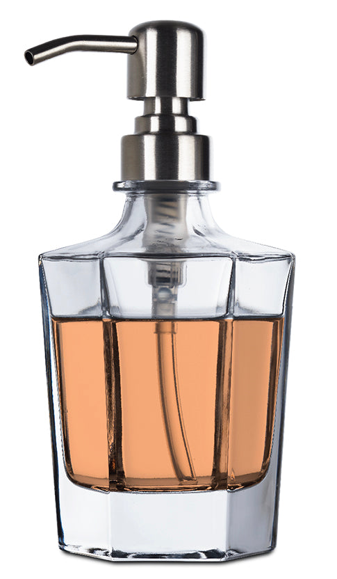 Harmony Octagonal Glass Hand Soap Dispenser with Pump, Set of 2